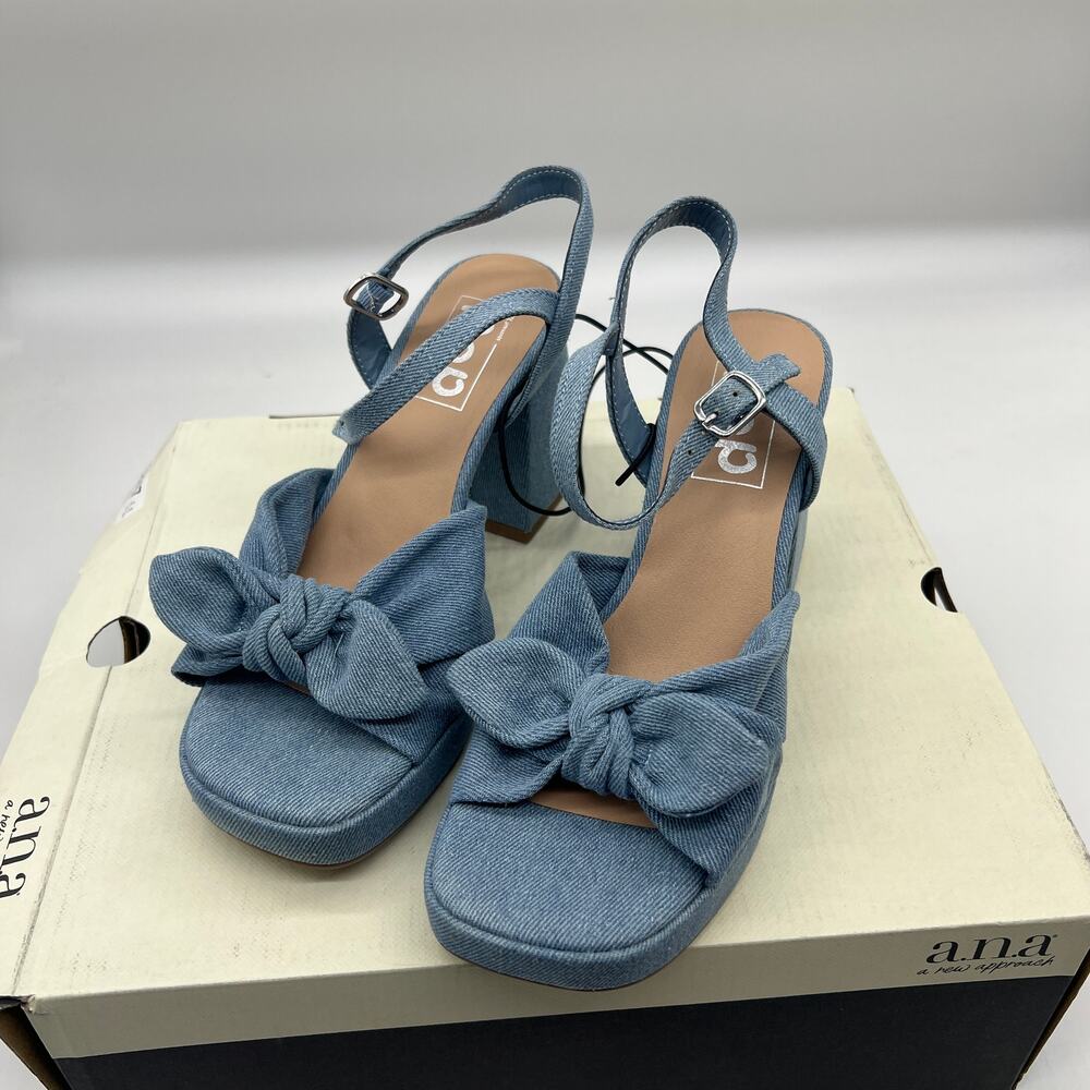 Pop Womens Giving Heeled Sandals Chambray Blue Size 6.5 - Picture 2 of 10